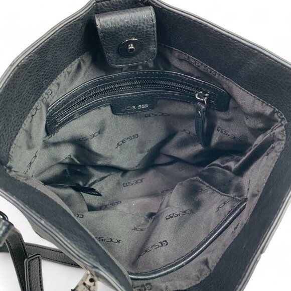 Joe's Crossbody Bag With Bracelet Top Handles Zipper Details Black Vegan Leather - Picture 3 of 10
